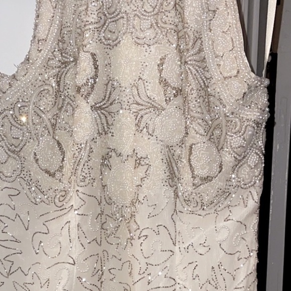 Custom Ostrich Feather Fully Beaded Dress - Picture 7 of 7